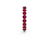 Yellow gold Round Garnet Eternity Band with U-Prong Setting_32