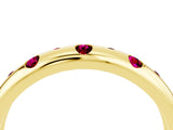 Yellow gold Round Garnet Flush-Set Comfort Fit Band_10
