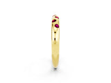 Yellow gold Round Garnet Flush-Set Comfort Fit Band_8