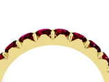 Yellow gold Round Garnet Half Eternity Band with Classic Prong Setting_10