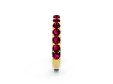 Yellow gold Round Garnet Half Eternity Band with Classic Prong Setting_8