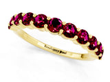 Yellow gold Round Garnet Half-Eternity Prong-Set Band_7