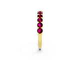 Yellow gold Round Garnet Half-Eternity Prong-Set Band_8