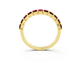 Yellow gold Round Garnet Half-Eternity Prong-Set Band_9