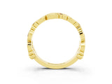 Yellow gold Round Garnet Leaf Eternity Band with Bezel Setting_81