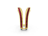 Yellow gold Round Garnet Milgrain Eternity Band with Channel Setting_20