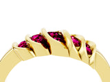 Yellow gold Round Garnet Multi-Row Crossover Band_10