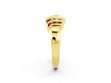 Yellow gold Round Garnet Multi-Row Crossover Band_8