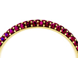 Yellow gold Round Garnet Pavé Eternity Band with Shared Prong Setting_10