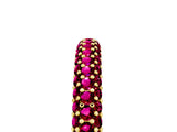 Yellow gold Round Garnet Pavé Eternity Band with Shared Prong Setting_11