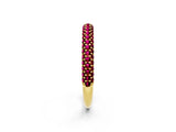 Yellow gold Round Garnet Pavé Eternity Band with Shared Prong Setting_8