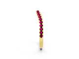 Yellow gold Round Garnet Pavé Half Eternity Band with Shared Prong Setting_8