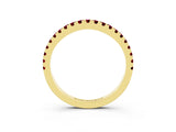 Yellow gold Round Garnet Pavé Half Eternity Band with Shared Prong Setting_9