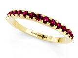 Yellow gold Round Garnet Pavé Set Eternity Band with Micro Prong Setting_7
