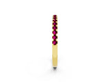 Yellow gold Round Garnet Pavé Set Eternity Band with Micro Prong Setting_8