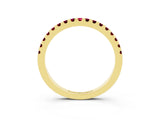 Yellow gold Round Garnet Pavé Set Eternity Band with Micro Prong Setting_9