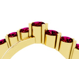 Yellow gold Round Garnet Prong-Set Crossover Band_10