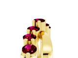 Yellow gold Round Garnet Prong-Set Crossover Band_11