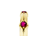 Yellow gold Round Garnet Prong Set Milgrain Eternity Band_11