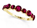 Yellow gold Round Garnet Scalloped Prong Set Eternity Band_19
