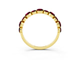Yellow gold Round Garnet Scalloped Prong Set Eternity Band_21