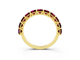 Yellow gold Round Garnet Shared Prong Eternity Band_9