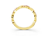 Yellow gold Round Garnet Twist Eternity Band with Pavé Setting_9