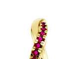 Yellow gold Round Garnet Twisted Infinity Band with Prong Setting_11