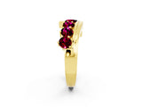 Yellow gold Round Garnet Wave Band with Channel and Shared Prong Setting_20