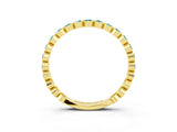 Yellow gold Round Green Sapphire Bezel Set Eternity Band_10