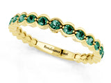 Yellow gold Round Green Sapphire Bezel Set Eternity Band_8