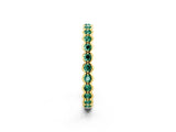 Yellow gold Round Green Sapphire Bezel Set Eternity Band_9
