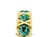 Yellow gold Round Green Sapphire Channel Set Band with X-Prong Detail_11