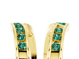 Yellow gold Round Green Sapphire Channel-Set Chevron Band_11