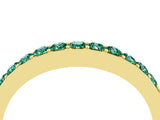 Yellow gold Round Green Sapphire Curved Wedding Band with Channel Setting_10