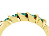 Yellow gold Round Green Sapphire Eternity Band with Twist Prong Setting_10