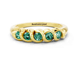 Yellow gold Round Green Sapphire Eternity Band with Twist Prong Setting_6