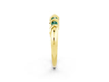 Yellow gold Round Green Sapphire Eternity Band with Twist Prong Setting_8