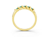 Yellow gold Round Green Sapphire Eternity Band with Twist Prong Setting_9