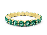 Yellow gold Round Green Sapphire Eternity Band with U-Prong Setting_30
