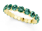 Yellow gold Round Green Sapphire Eternity Band with U-Prong Setting_31