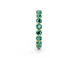Yellow gold Round Green Sapphire Eternity Band with U-Prong Setting_32