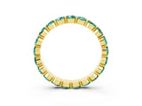 Yellow gold Round Green Sapphire Eternity Band with U-Prong Setting_33