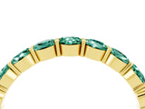 Yellow gold Round Green Sapphire Eternity Band with U-Prong Setting_34