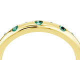 Yellow gold Round Green Sapphire Flush-Set Comfort Fit Band_10