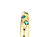 Yellow gold Round Green Sapphire Flush-Set Comfort Fit Band_11