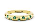 Yellow gold Round Green Sapphire Flush-Set Comfort Fit Band_6