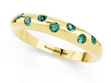 Yellow gold Round Green Sapphire Flush-Set Comfort Fit Band_7