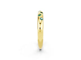 Yellow gold Round Green Sapphire Flush-Set Comfort Fit Band_8