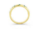 Yellow gold Round Green Sapphire Flush-Set Comfort Fit Band_9